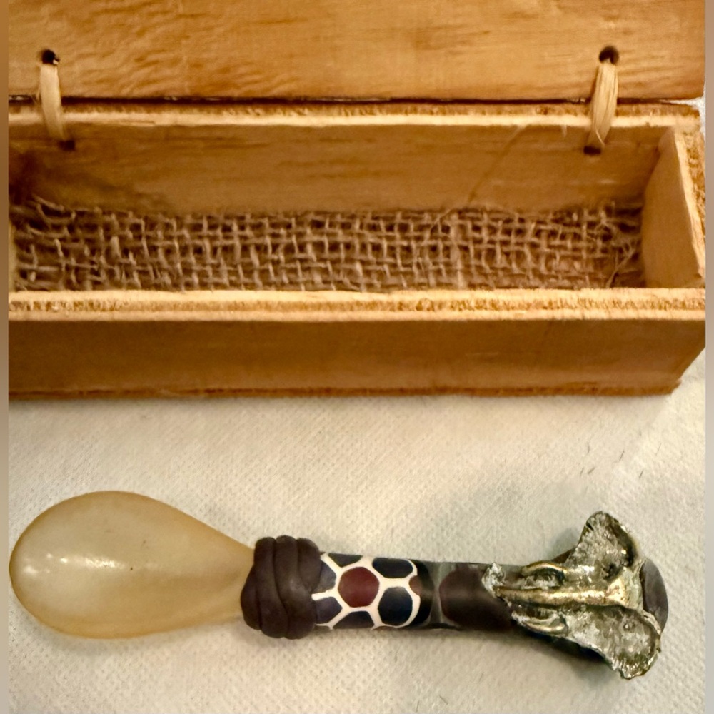 South African spoon with Elephant head. (Comes in box shown)